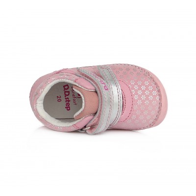 D.D. step barefoot dievčenská detská celokožená obuv 070-204 Dark pink
